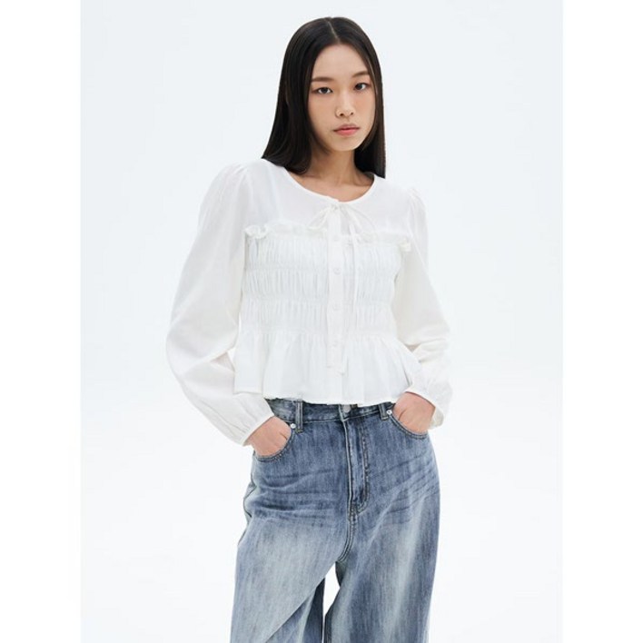 에잇세컨즈 스모킹 긴팔 블라우스 화이트 (355264LY71) 1307651