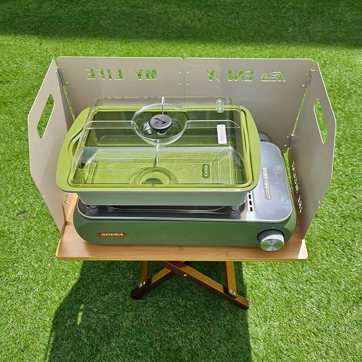 캠프맨 캠핑 가스 버너 바람막이 가림막 구이바다 올인원 가능, 아이보리, 1개