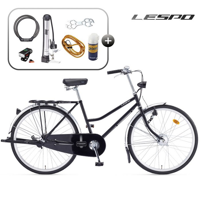 2025 삼천리 레스포 26 표준 스탠다드 자전거 클래식 시티형 스틸프레임 짐받이자전거 99조립