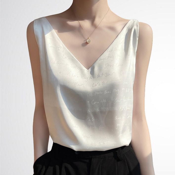 예니브 여성 브이넥 실크나시 레터링 정장 레깅스 빅사이즈 3XL