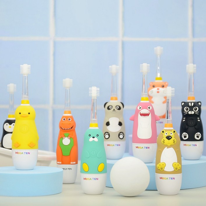 메가텐 싱글팩  캐릭터소닉 360도 리뉴얼 리필모 어린이 유아 음파 전동칫솔 본품