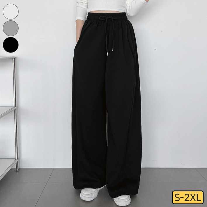 여리진 여성용 숏롱기장 완벽 뱃살 커버 넓은 밴드 와이드 투웨이 조거와이드핏 바지 팬츠 트레이닝 빅사이즈까지