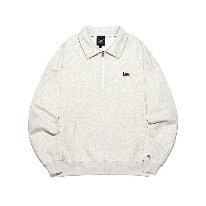 LEE 스몰 트위치 하프 집업 카라 맨투맨 오트밀 LE2503CR09OT