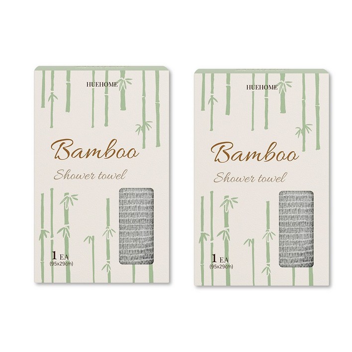 휴홈 저자극 부드러운 뱀부 샤워타올, 2개, 1개입, 그린