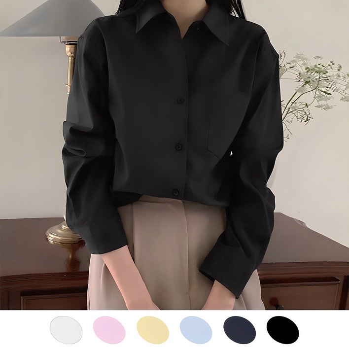 [오버나인] 여자 여성 스탠다드핏 옥스포드 코튼 탄탄 셔츠
