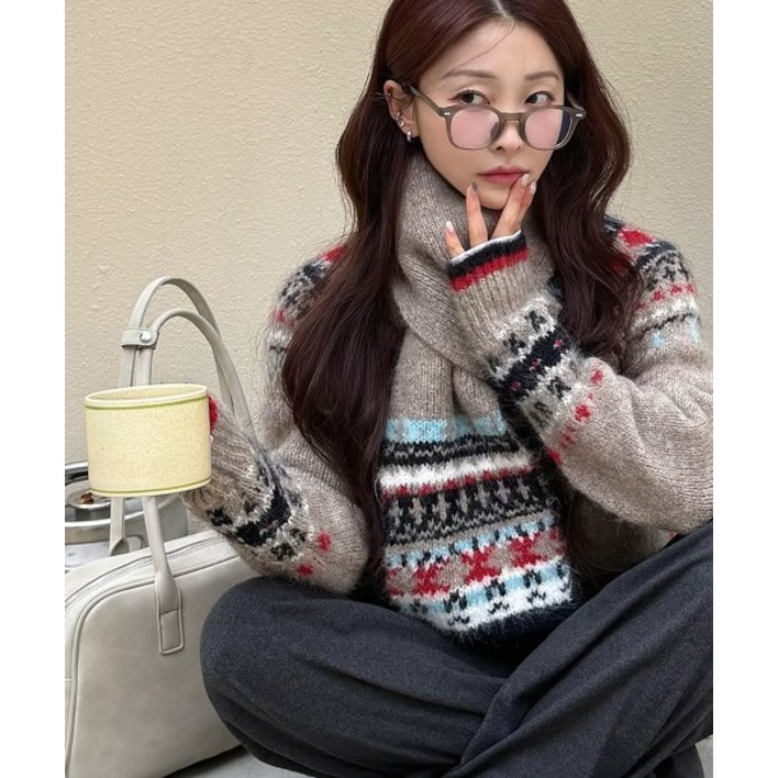 더엣지 THEATG 25FW 플러피 울 노르딕 풀오버