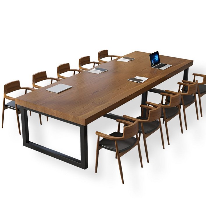 라운홈 우드슬랩테이블 대형 원목 식탁 카페 다이닝 회의용 테이블 6인용 8인용 10인용