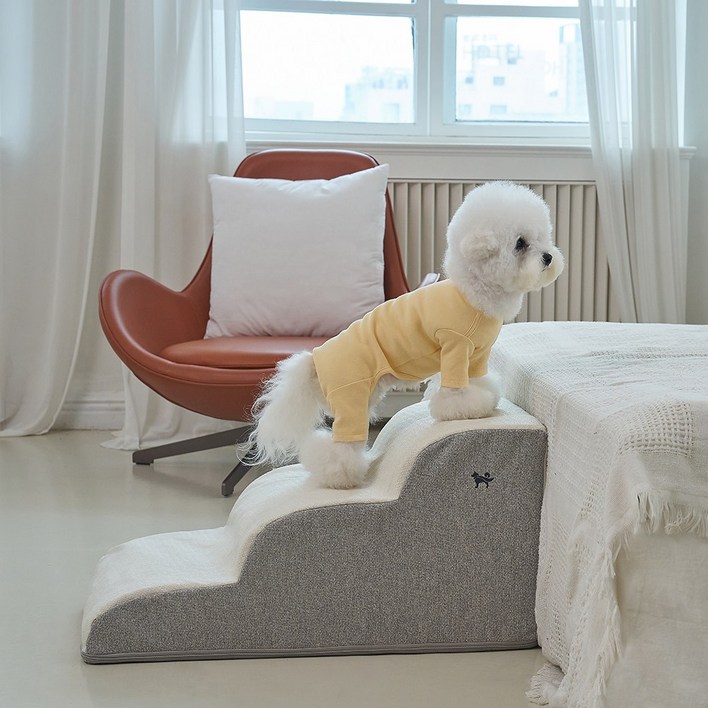 슈퍼펫 강아지계단 논슬립 슬개골보호 미끄럼방지 3단 커브 스텝