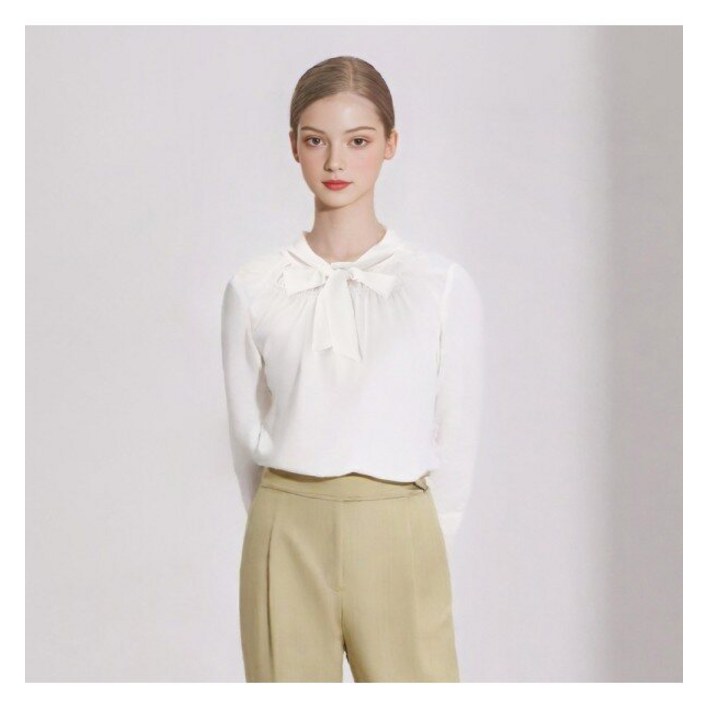 숲 라운드 타이넥 스모킹 블라우스 SZ3LS80