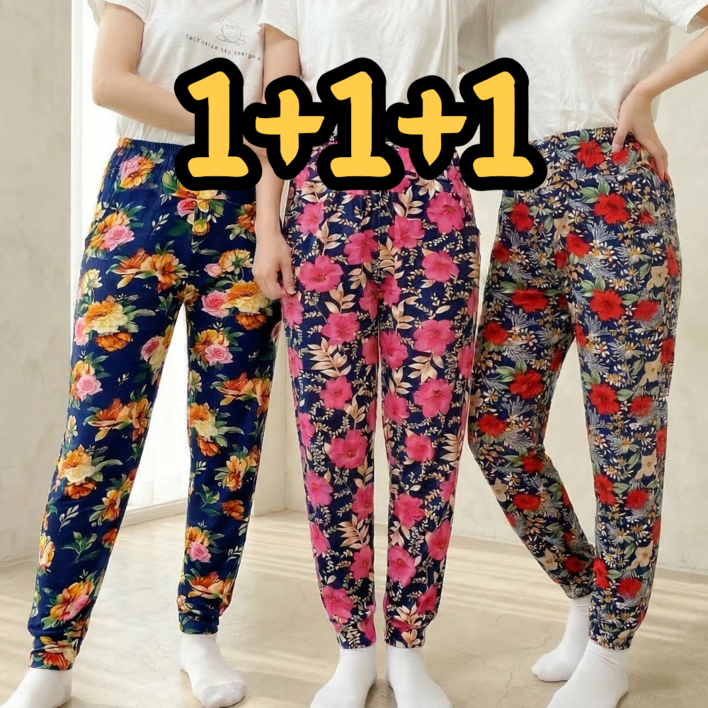 보리도리 9부 여름 몸빼바지 냉장고 바지 3장 1세트 홈웨어 단체복