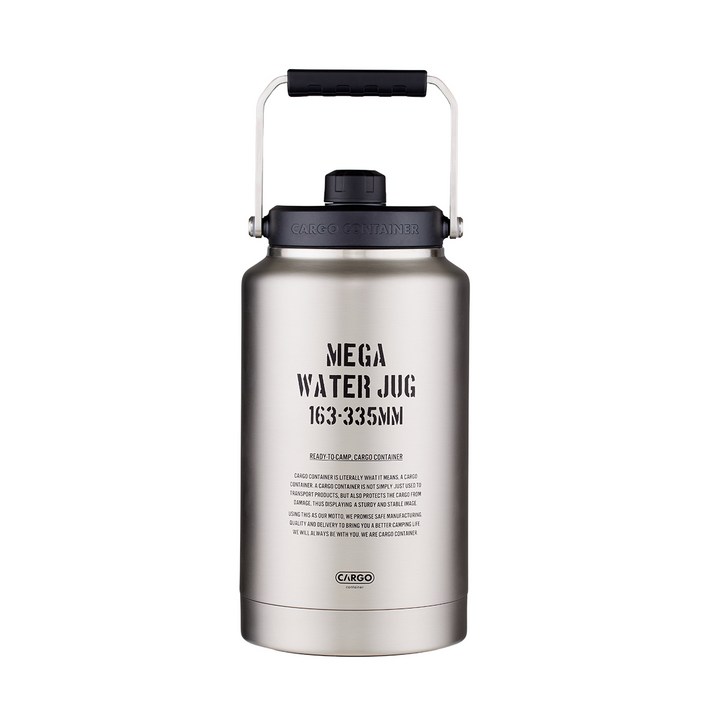 카고컨테이너 3.8L 대용량 캠핑 워터 저그 휴대용 물통 보냉 보온 물통, 1개, 실버