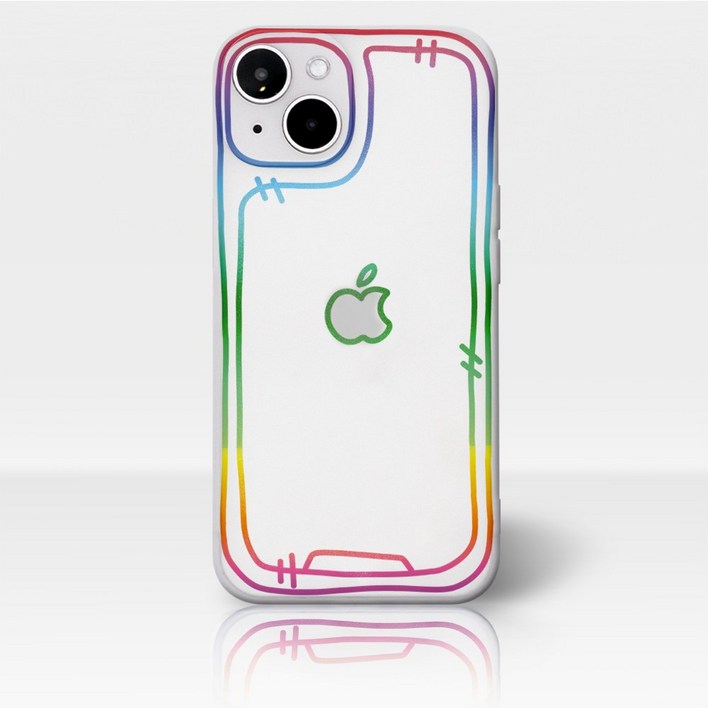 (셀론스타)레인보우 스케치 심플 스마트폰 케이스 11 12 13 14 15미니 프로맥스케이스 BT100