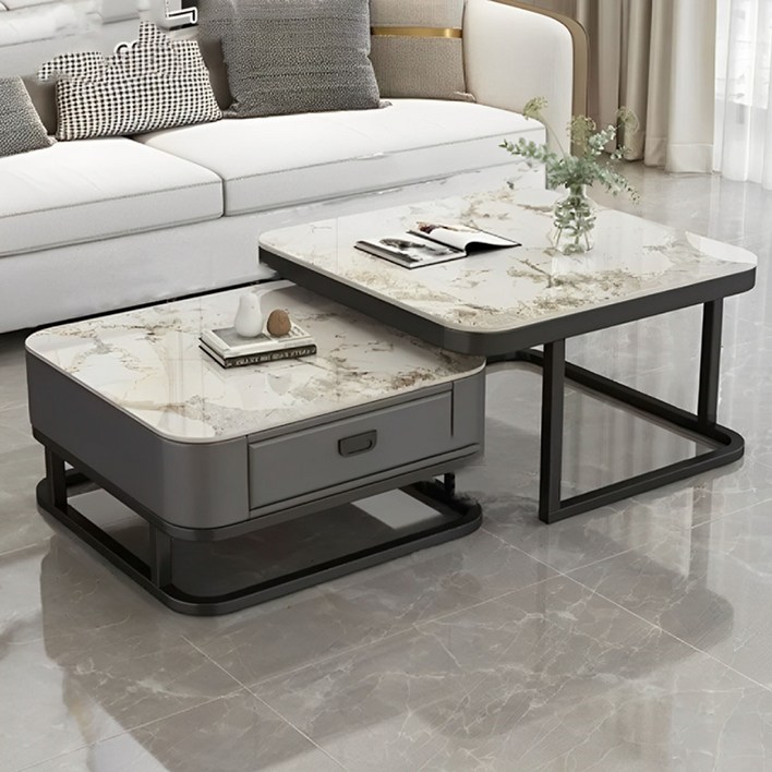 고급 세라믹 거실 테이블 유리 대리석 디자인 쇼파 테이블, Y33