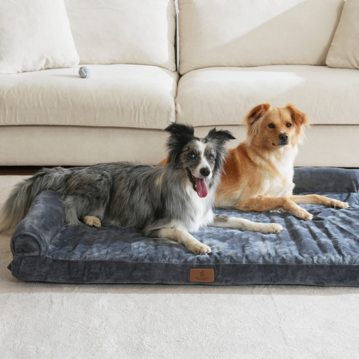 홀릭하임 대형견 에그폼 L자형 꿀잠 사각방석 03 L2XL, 1개, 진그레이