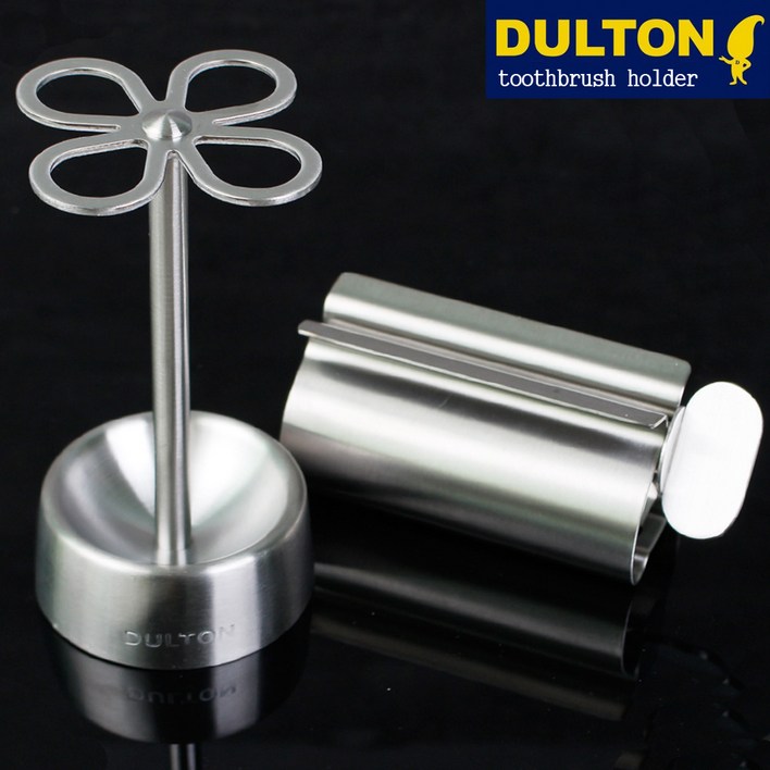 덜튼 정품 스텐 칫솔꽂이대형 치약짜개 세트 무광