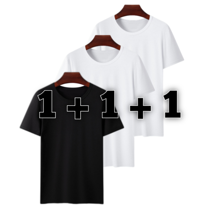 남녀공용 반팔티 3장 30수 면 100 코마사 무지 라운드 반팔 티셔츠