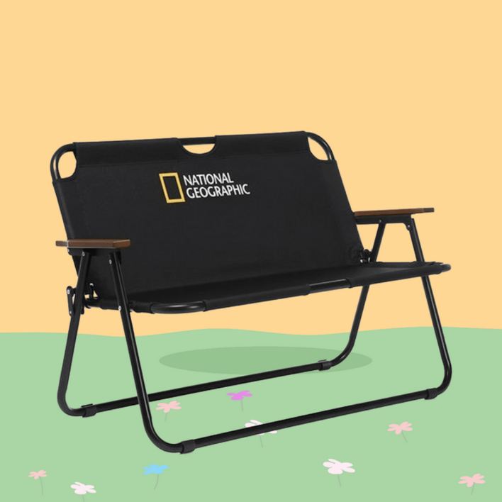내셔널지오그래픽 캠핑 야외 의자 시그니쳐 벤치 체어 BLACK N225ACH010