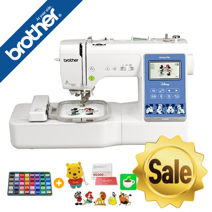 부라더미싱 이노비스 M380D 가정용 미키 디즈니 자수겸용 미싱 무선기능 및 아스트피라