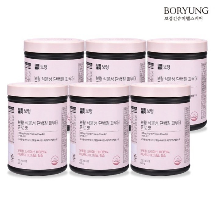 보령 브링 식물성 단백질파우더 프로 핏, 560g, 6개