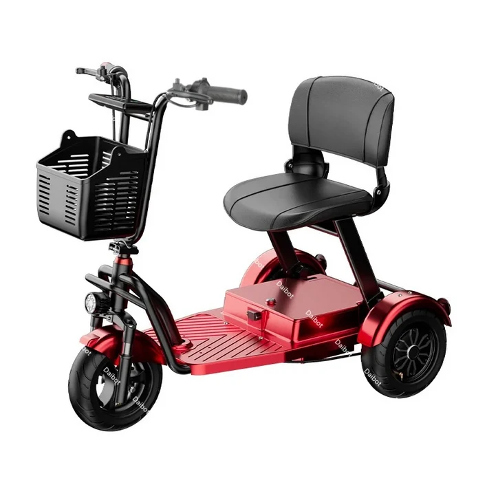 1000W 경량 접이식 노인용 이동 스쿠터 3륜 조립식 풀로드 듀얼 모터 전기 삼륜차, 02 Red 30AH About 80km