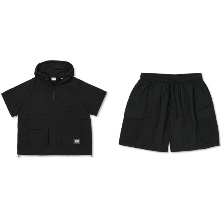 피핀 남녀공용 후디 아노락 하프팬츠 셋업 CSOs0101