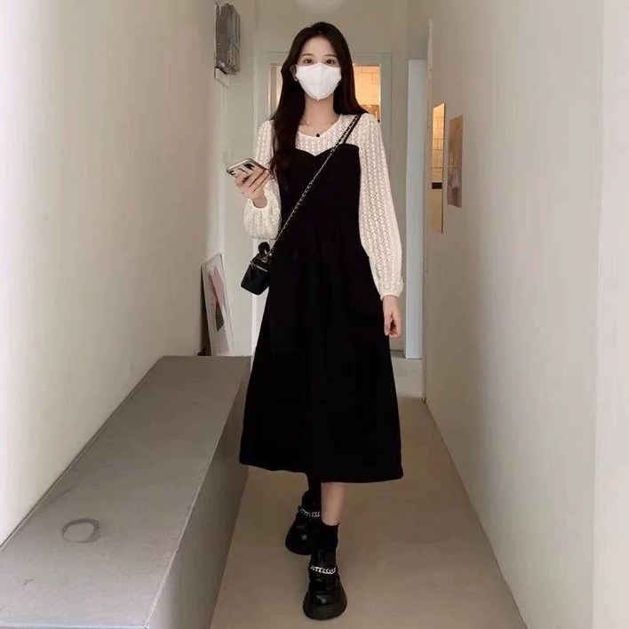 하객룩 중학생 원피스 가을 고등학생 나시 슬림 롱원피스 하객원피스