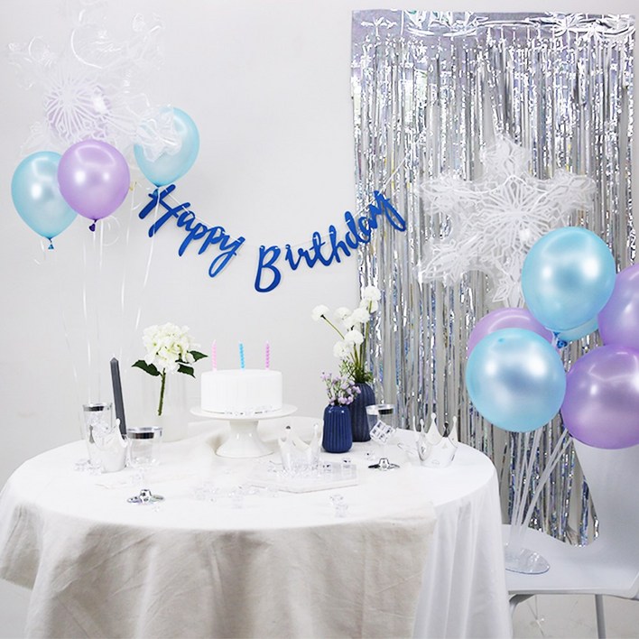 고르고 겨울왕국 해피뉴이어 파티 이벤트 생일 풍선 가랜드 풀세트, 메리크리스마스 가랜드(실버), 1세트