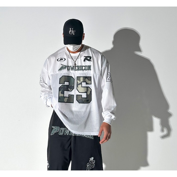 카모 25 럭비 매쉬 져지 블록코어 오버핏 럭비티 남녀공용 짐웨어 도프룸