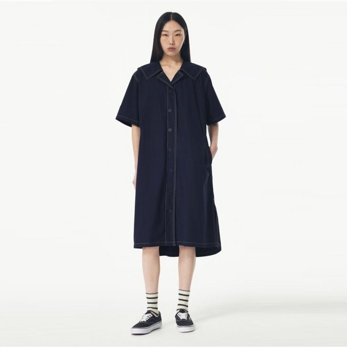 스튜디오 톰보이 세일러카라 코튼 원피스 9175241981
