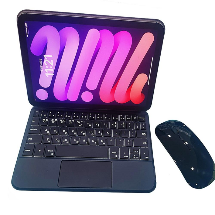 eABANG 아이패드 호환 미니6 미니7 A17pro 한글 매직키보드, black, 미니6, 일반형