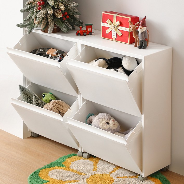 이동식 수납장 플라스틱 심플리 화이트 서랍장 정리대 틈새수납장