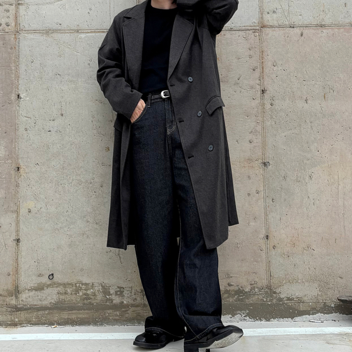 오클롯 프리미엄 봄 가을 겨울 남성 빅사이즈 트렌치 더블 코트