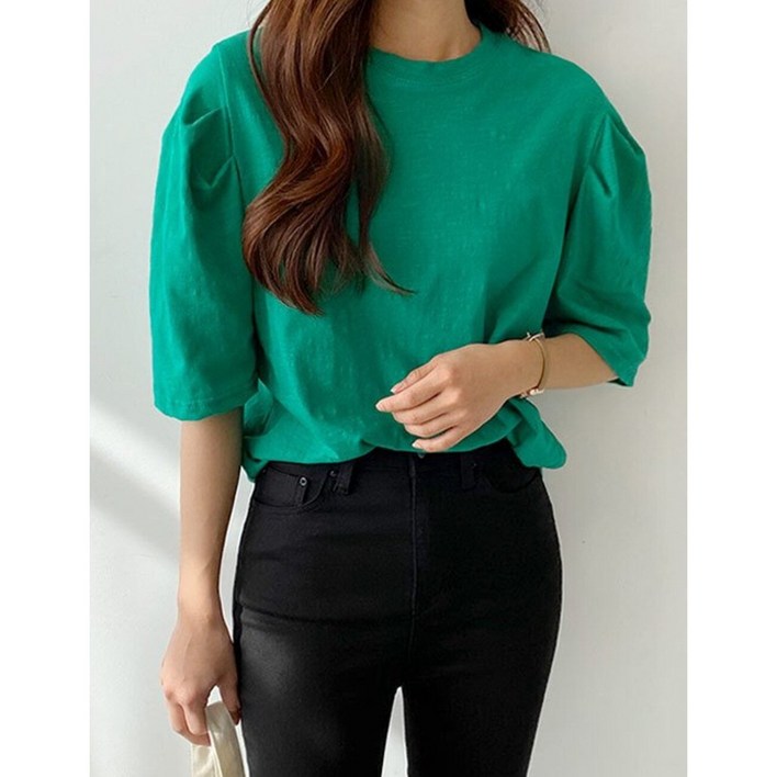 벌룬 소매 러블리 루즈핏 모던 티셔츠