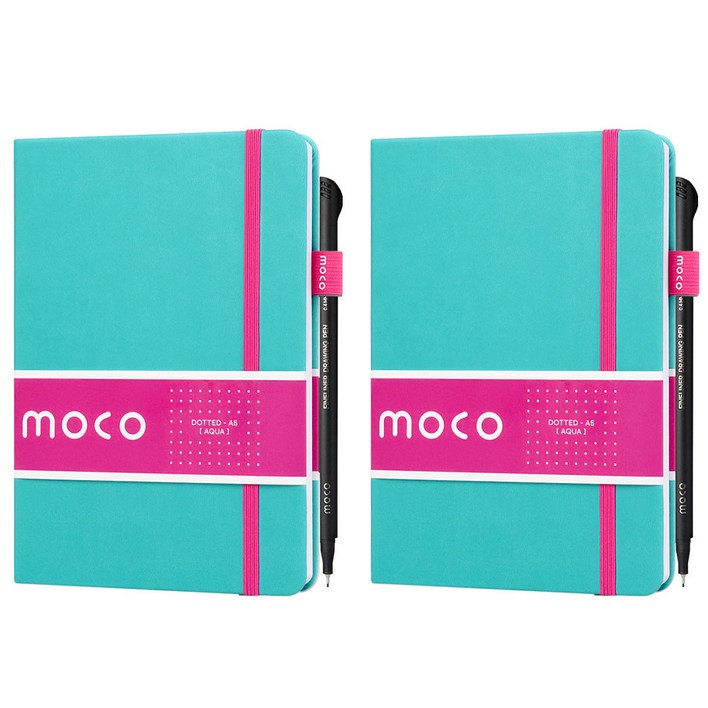 모코 A5 도티드 노트 112매  드로잉펜, 2세트, 아쿠아