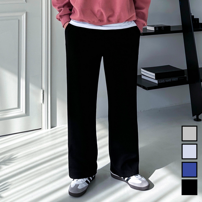 이브 남성용 간절기 베이직 무지 빅사이즈 와이드 팬츠 4color (6076-1) 남자와이드팬츠