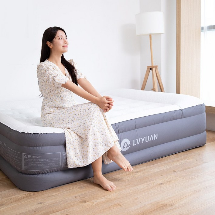 루앤 프리미엄 에어매트 캠핑용 자충매트 야외 휴대용 매트리스 펌프 내장형