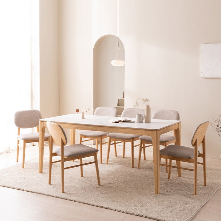 삼익가구 퍼팩트 통세라믹 4인용6인용 원목 식탁 풀세트