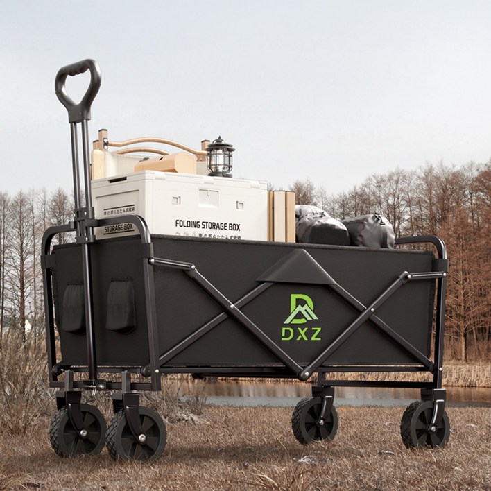 DXZ 다기능 접이식 캠핑웨건, 1개, 블랙
