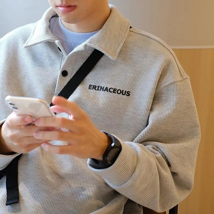 남성 루즈핏 캐주얼 맨투맨 봄 가을 데일리 긴팔티셔츠 카라넥 맨투맨 간절기