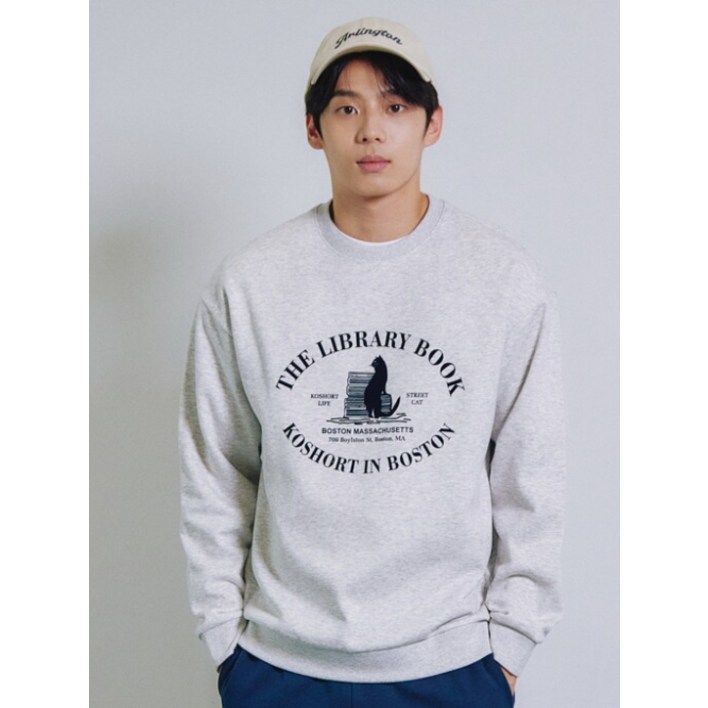 폴햄 POLHAM 남성 코숏 플리스 그래픽 맨투맨PHE4TR1010