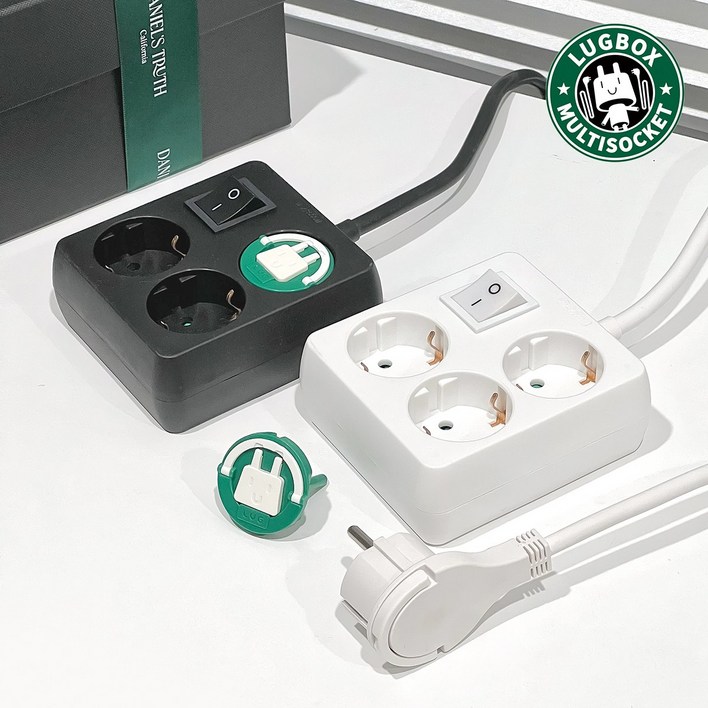 러그박스 납작 멀티탭 플랫 플러그 고용량 멀티 콘센트 사각 미니 파스텔 50cm