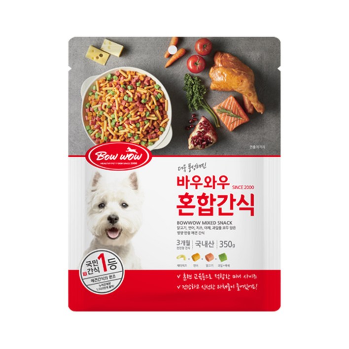 바우와우 강아지용 혼합간식 350g