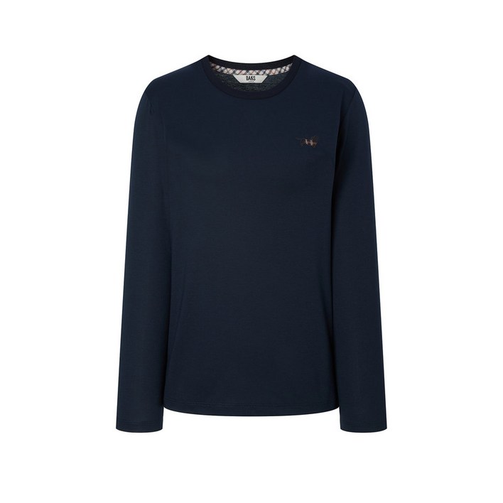 100%정품 닥스 여성 티셔츠 네이비 자수 긴팔티셔츠 일상복 옷 봉제