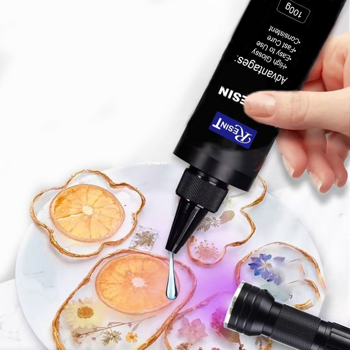 100g UV 레진 공예 재료  LED 자외선 경화 레진 고점도 용액, Transparent, 1개