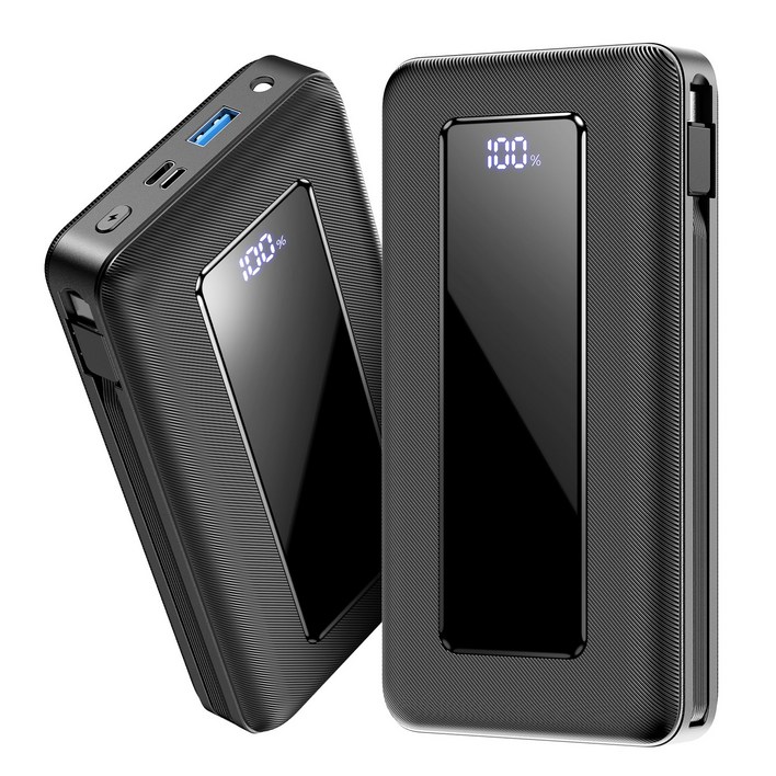 UOOFON 대용량 보조배터리 40000mAh 일체형 고속충전 PD 22.5W QC3.0잔량표시 멀티단자