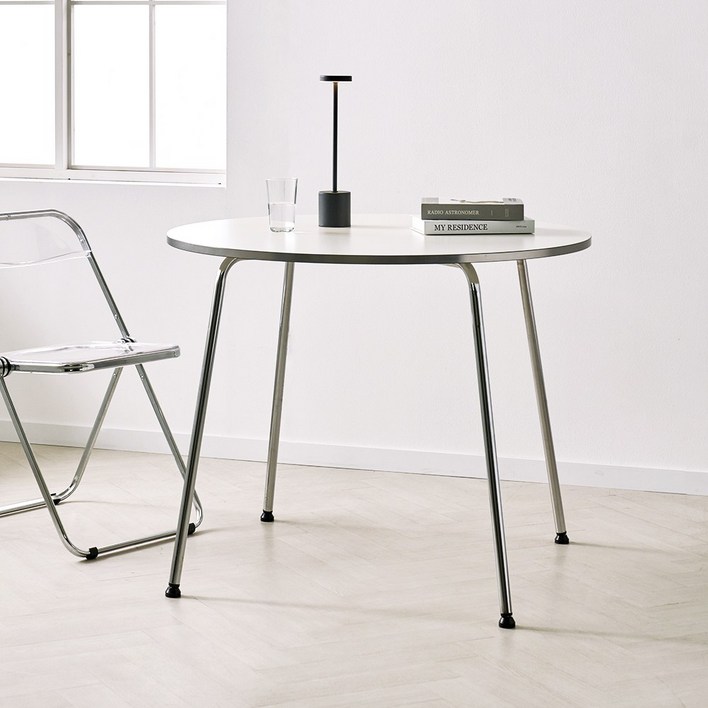 세이지홈 어너홈 1000 원형 식탁 테이블 미드센추리 모던 입식 책상 국내제작, 원형1000크롬