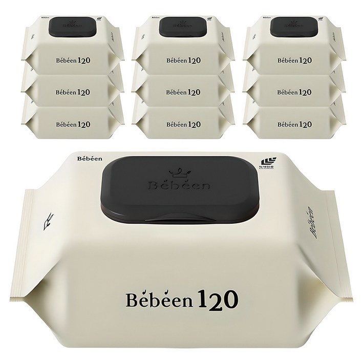 베베앙 120 영유아물티슈 캡형, 50g, 120매, 10개