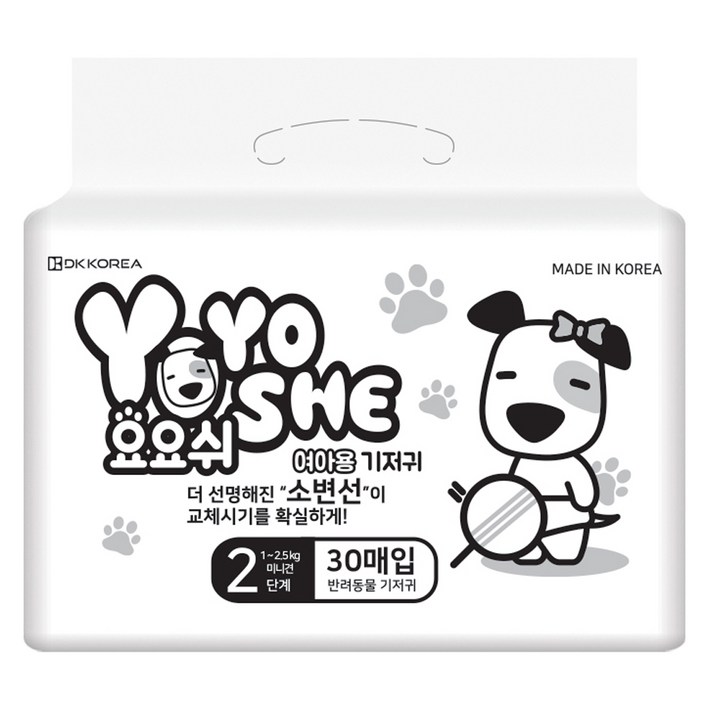 요요쉬 내추럴 기저귀 여아용, 미니, 30개입, 1개