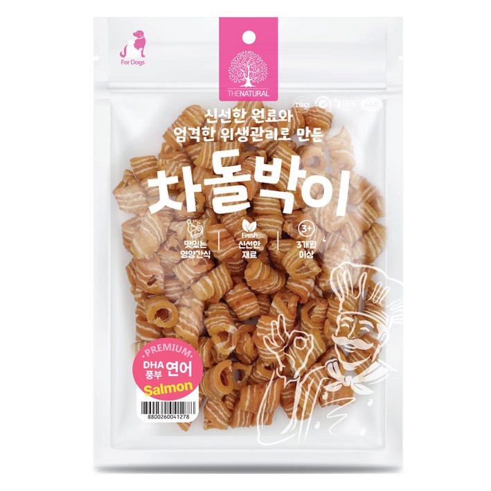 더내추럴 강아지 차돌박이 건조간식, 연어, 500g, 1개