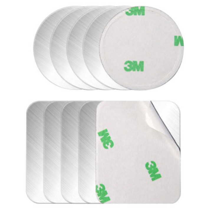 플라이토 차량용 핸드폰 자석 거치대 철판 원형 40mm x 5p  사각 40 x 50 mm x 5p 세트, 1세트